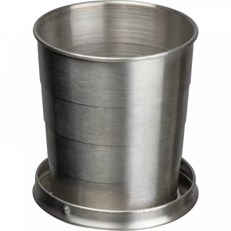 Składany stalowy kubek 250 ml - szary (8399207)