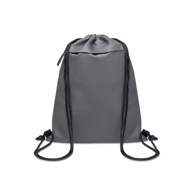 Worek ze sznurkiem z RPET 600D z kieszenią BANGKOK BAG - Kamienny Szary (MO2639-15)