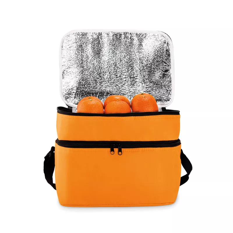 Torba termiczna z 2 przegrodami z poliestru 600D CASEY - Pomaranczowy (MO8949-10)