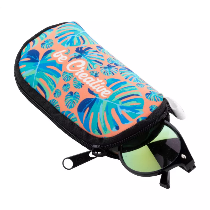 PrintSun Zip personalizowane etui na okulary przeciwsłoneczne RPET - czarny (AP716780-10)