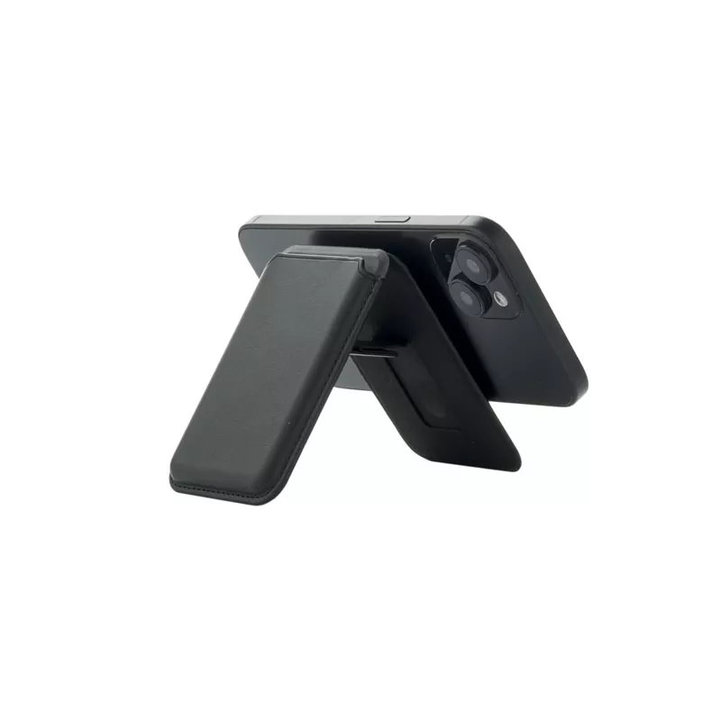 Etui magnetyczne na 3 karty z podstawką KARTA STAND - Czarny (MO2983-03)