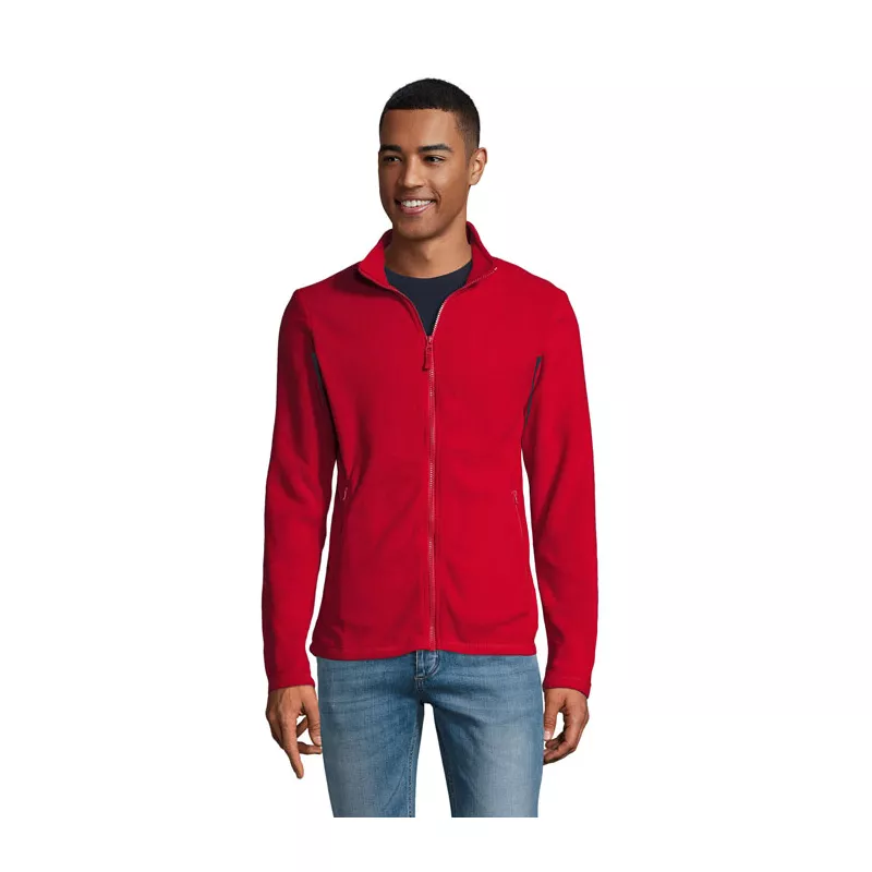 Bluza polarowa męska na zamek 220 g/m² Sol's NORMAN - Czerwony (S02093-RD)