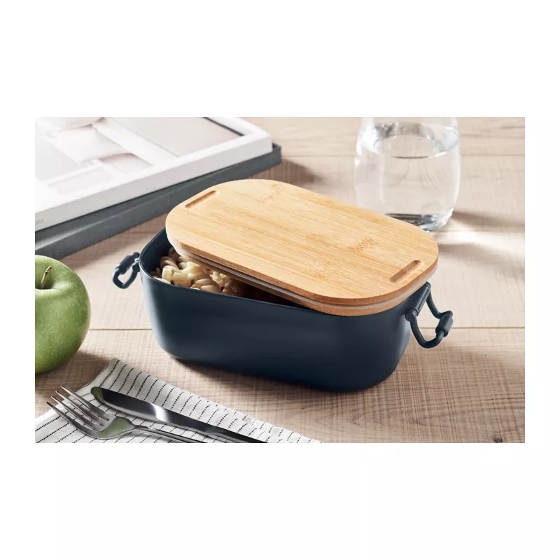 Lunchbox z PP z bambusową pokrywką 700 ml LEKKER - Francuski Granat (MO2459-85)