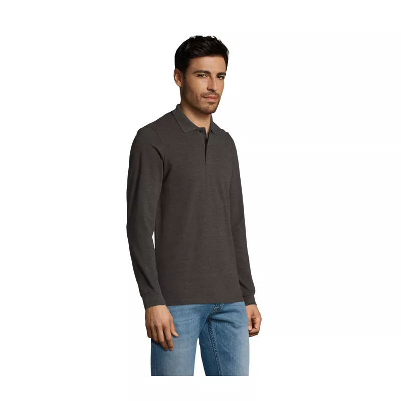 Polo męskie 180 g/m² Sol's PERFECT LSL MEN - Charcoal Melange (S02087-CE)