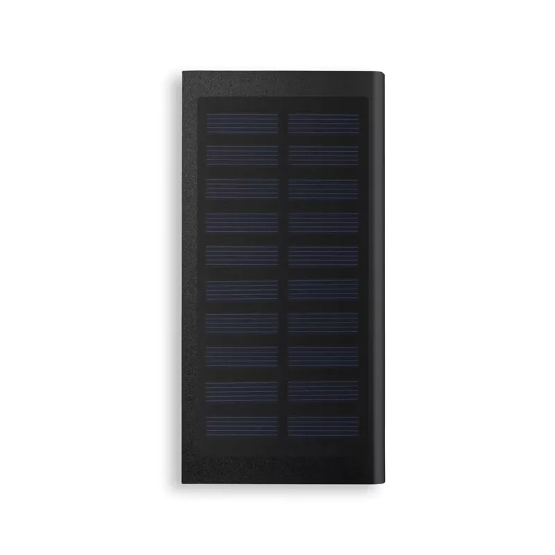 Powerbank solarny z aluminium 8000 mAh SOLAR POWERFLAT - Czarny (MO9051-03)