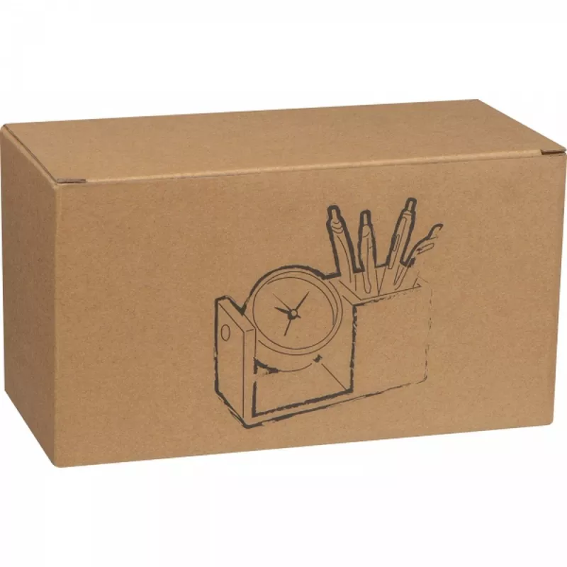 Stojak biurkowy z zegarem VERNON - beżowy (2315413)