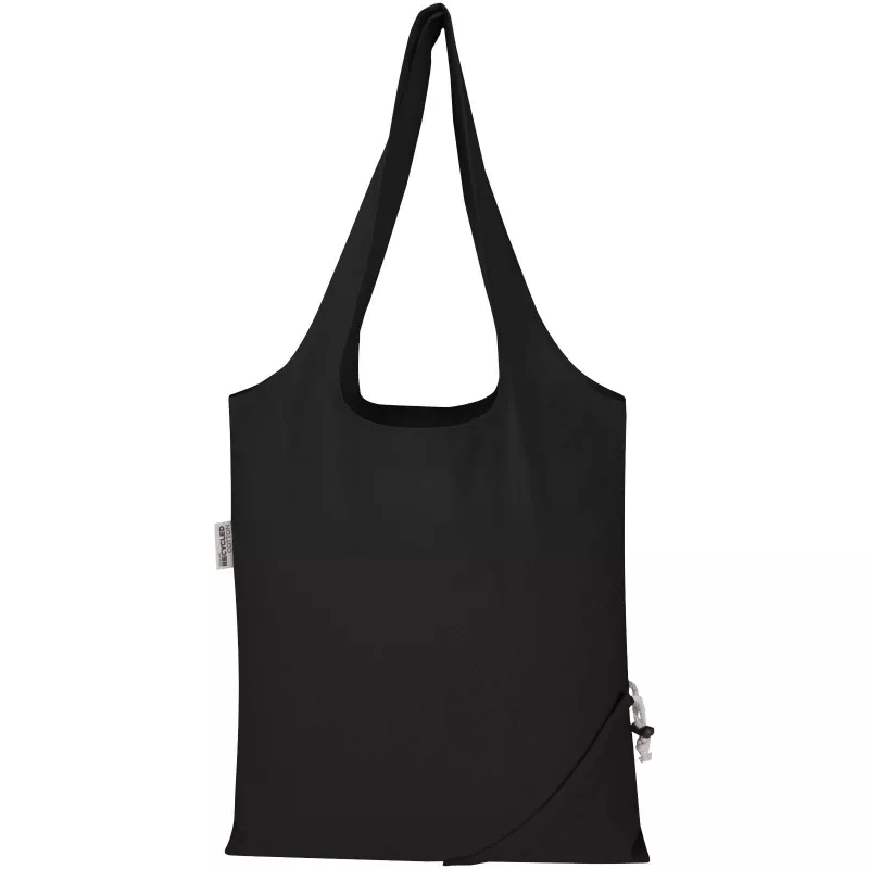 Madras Blend - torba na zakupy, wykonana z recyklingowanej baweły o gramaturze 140 g/m² posiadającej certyfikat GRS, składana - Czarny (12080590)