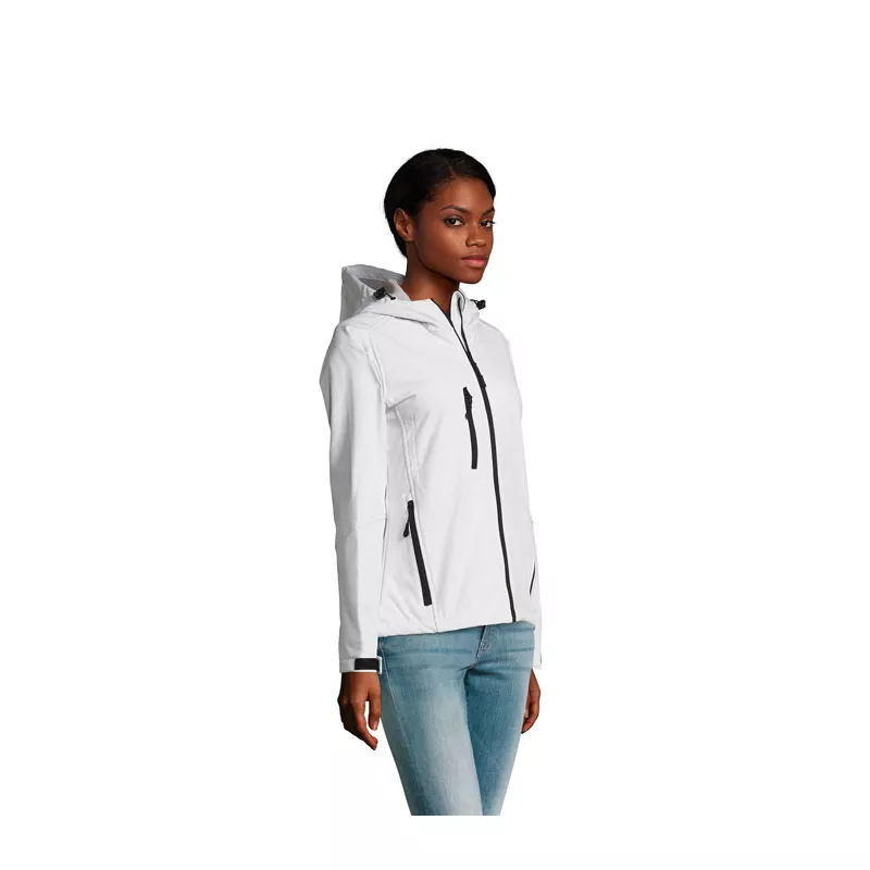 Softshell z kapturem 340 g/m² Sol's REPLAY WOMEN - Bialy (S46802-WH)