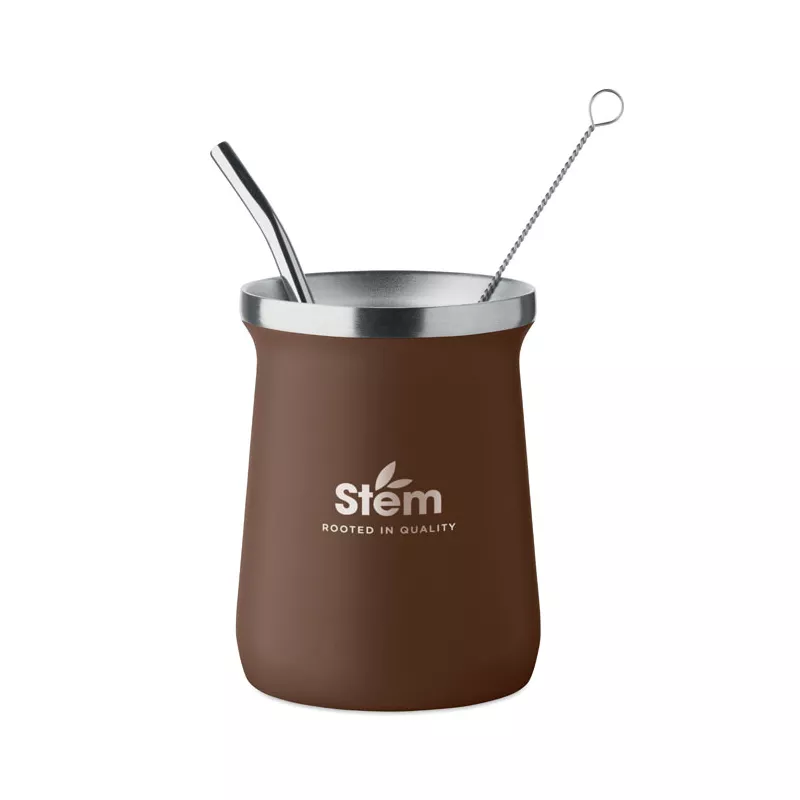 Kubek do yerba mate z bombillą 240 ml MIYERBA - Brazowy (MO2776-01)