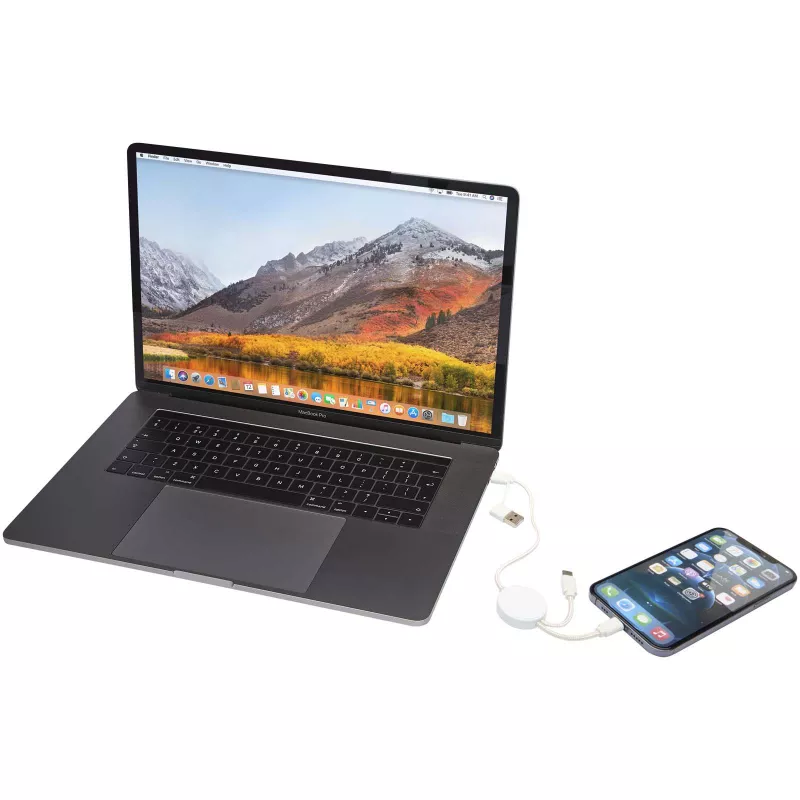 Citala kabel do synchronizacji danych i szybkiego ładowania 5 w 1 27 W o długości 30 cm z tworzyw sztucznych pochodzących z recyklingu - Biały (12442701)