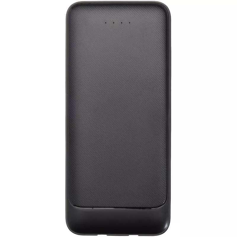 Adhil powerbank o pojemności 10.000 mAh i mocy 10 W z tworzyw sztucznych pochodzących z recyklilngu z 2 wbudowanymi kablami - Czarny (12445990)