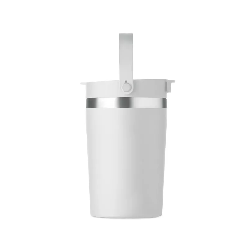 Kubek termiczny ze słomką i paskiem 350 ml COZYCUP - Bialy (MO2922-06)