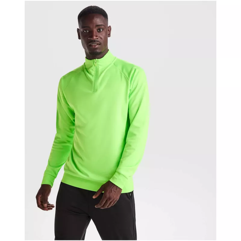 Epiro bluza unisex z długim rękawem i zamkiem błyskawicznym 1/4 200 g/m² - Turkus fluorescencyjny (R1115-FLUORTRQ)