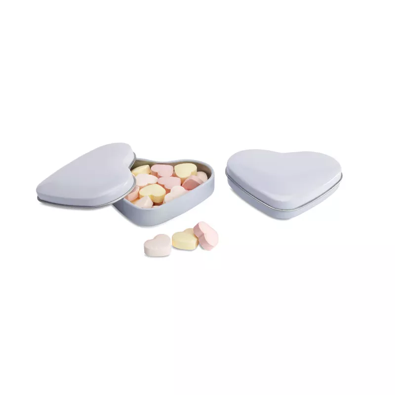 Cukierki 24 g w metalowej puszce serce LOVEMINT - Bialy (MO7234-06)
