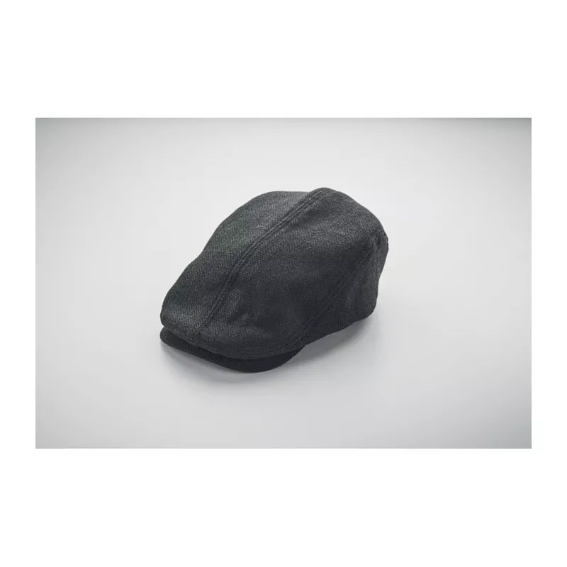 Czapka kaszkiet melanżowa 335 g/m² BLIND PEAK - Czarny (MO2966-03)