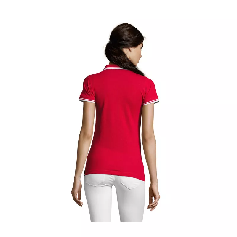 Polo damskie z piki 200 g/m² Sol's PASADENA WOMEN - Rojo/Blanco (S00578-RE)
