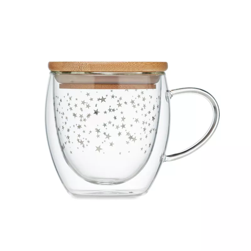Kubek szklany dwuścienny 220 ml SION - Przezroczysty (CX1523-22)