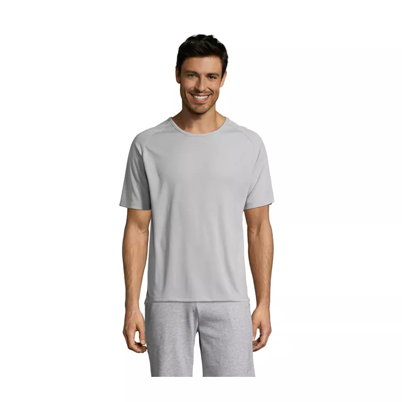 Koszulka sportowa męska raglan 140 g/m² Sol's SPORTY - Pure Grey (S11939-PG)