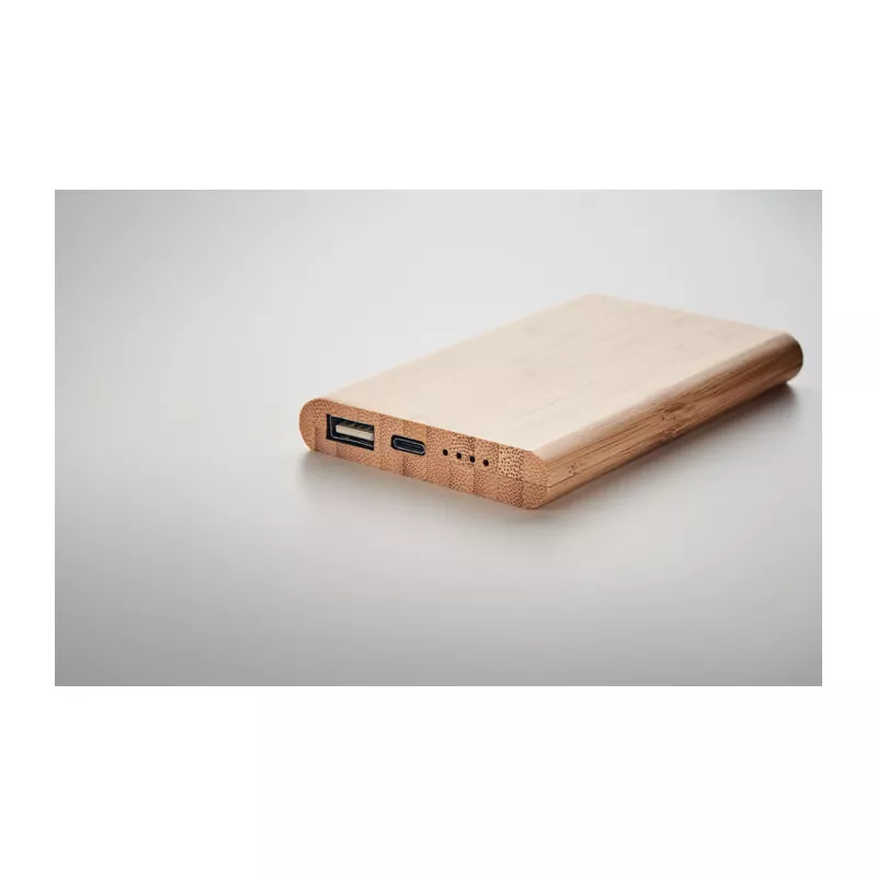 Powerbank 4000 mAh w bambusowej obudowie ARENAPOWER C - Drewna (MO6814-40)