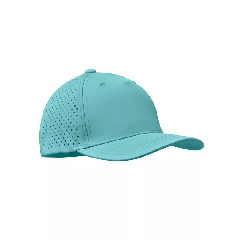 Czapka z daszkiem sportowa 5-panelowa 130 g/m² CAPO - Turkusowy (MO2543-12)