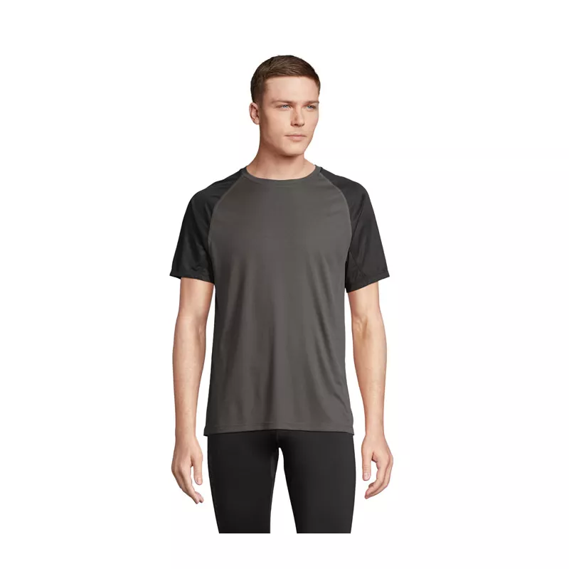 Koszulka sportowa unisex z recyklingu Sol's VORTEX - Black/Charcoal Grey (S04787-BI)