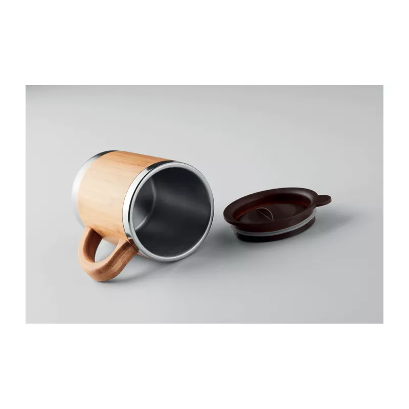 Kubek termiczny w bambusowej obudowie 300 ml MOKKA - Drewna (MO9689-40)