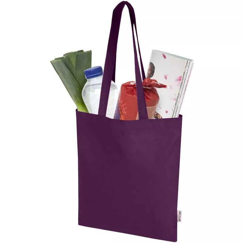 Madras Blend torba na zakupy z bawełny z recyklingu z certyfikatem GRS o gramaturze 140 g/m² i pojemności 7l - Fioletowy (12076037)