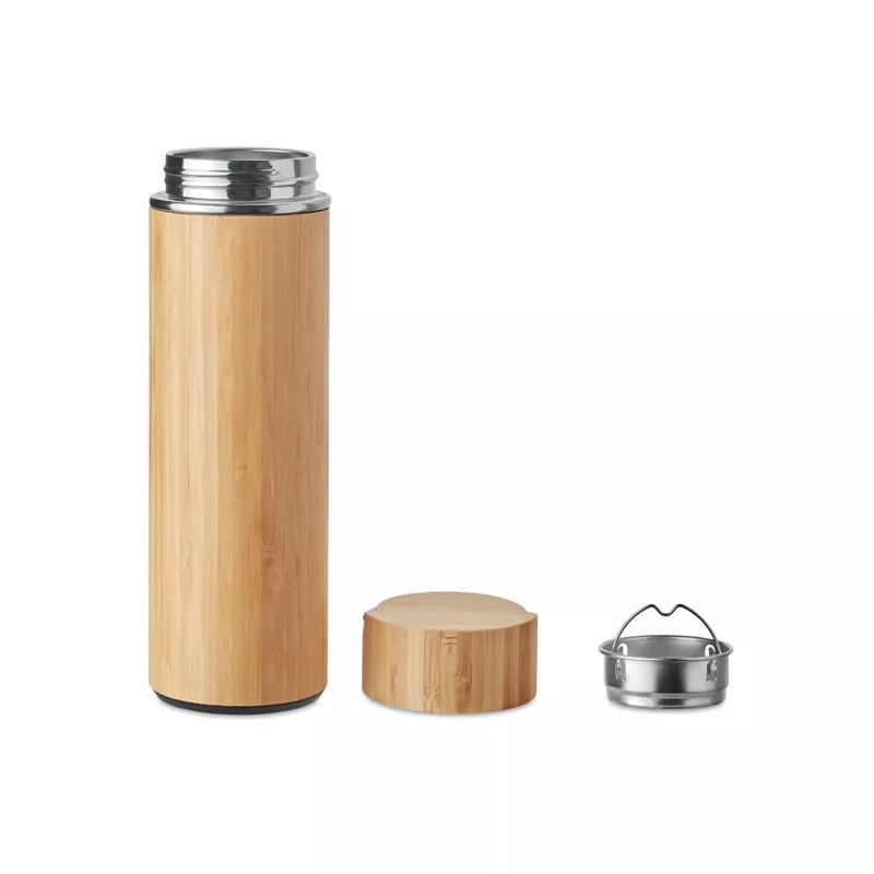 Termos dwuścienny z zaparzaczem 400 ml TAMPERE - Drewna (MO6272-40)