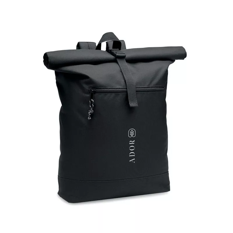 Plecak rolltop RPET 600D z wyściełanymi plecami NAPA - Czarny (MO6998-03)