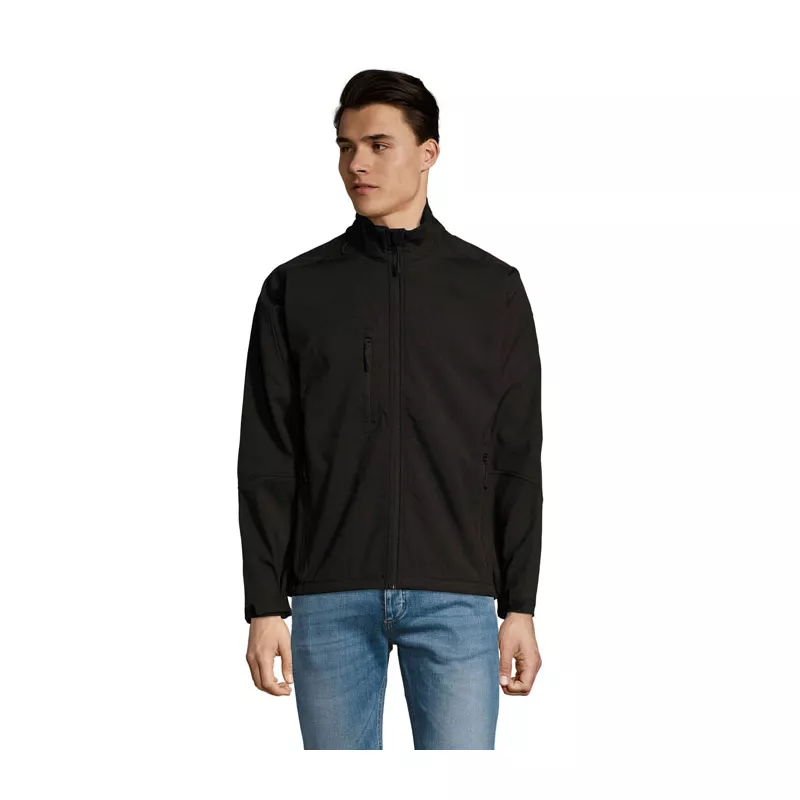 Softshell męski 3-warstwowy 340 g/m² Sol's RELAX - Czarny (S46600-BK)