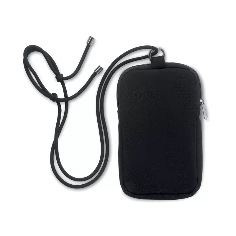 Torebka na telefon z recyklingu 280 g/m² MOBIBOLSA - Czarny (MO2519-03)