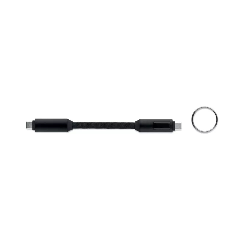 Brelok z kablem USB-C 60W z wyświetlaczem KEYSTO - Czarny (MO2682-03)