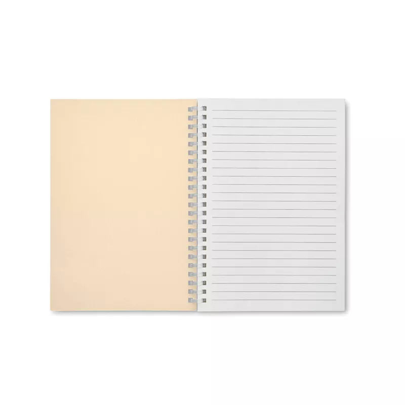 Notes A5 na spirali 80 kartek w linię RECARNOTE - Bezowy (MO2523-13)