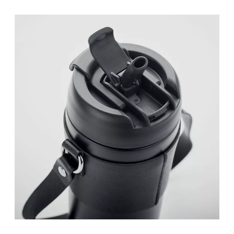 Kubek termiczny stalowy z paskiem 700 ml AIRA - Czarny (MO6971-03)
