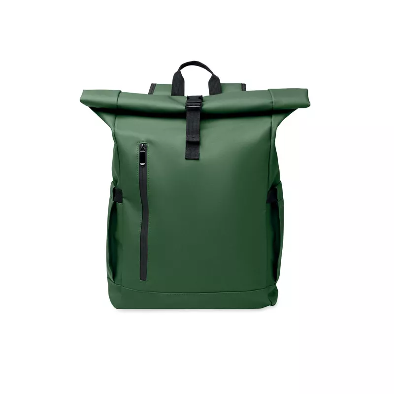 Plecak rolltop na laptop RPET 600D BANGKOK ROLL - Ciemnozielony (MO2643-60)