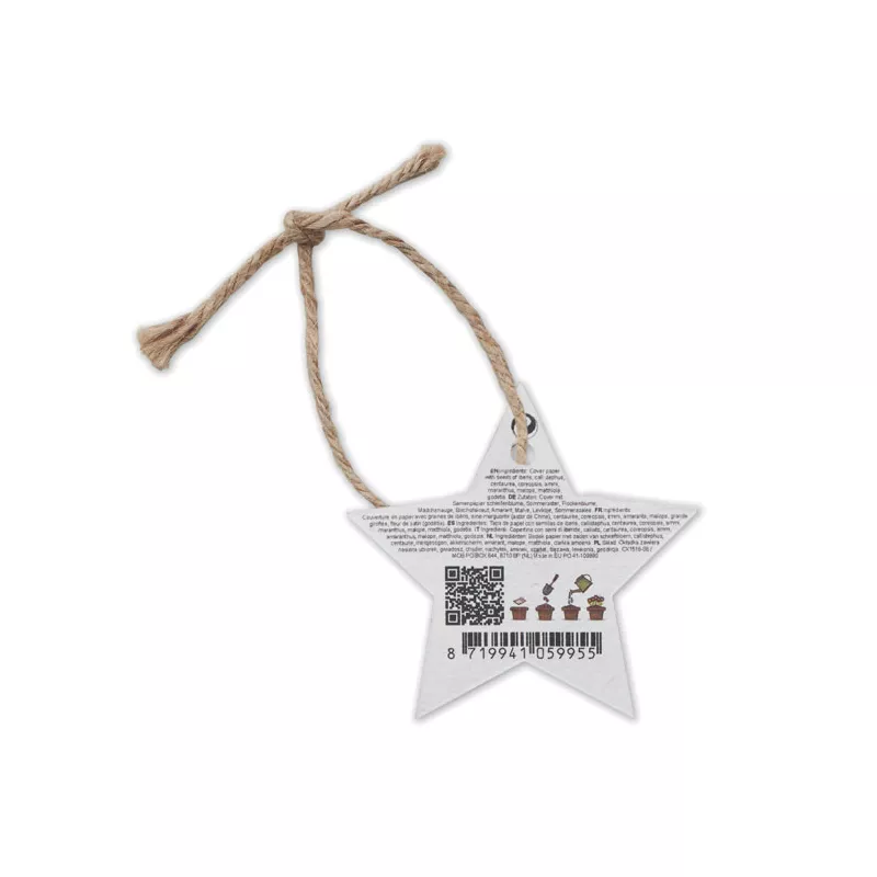Gwiazdka papierowa z nasionami kwiatów STARSEED - Bialy (CX1516-06)
