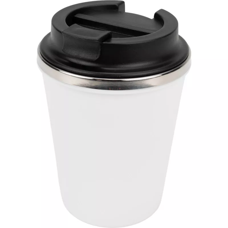 Kubek termiczny 350 ml z powłoką z recyklingu METODY - biały (8496206)
