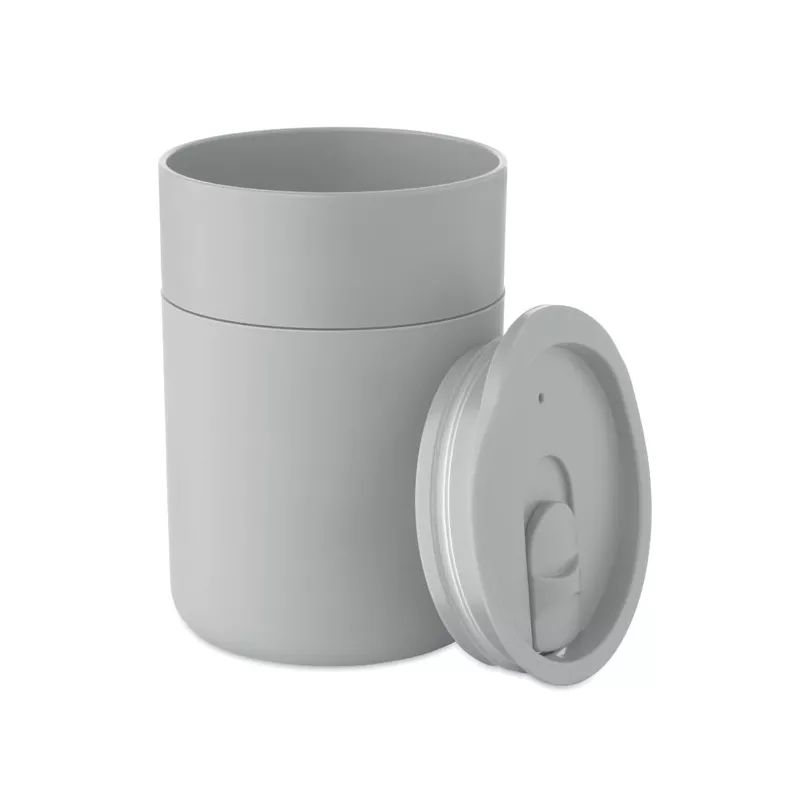 Kubek z PP z silikonową osłoną 330 ml GOBLET - Szary (MO2773-07)