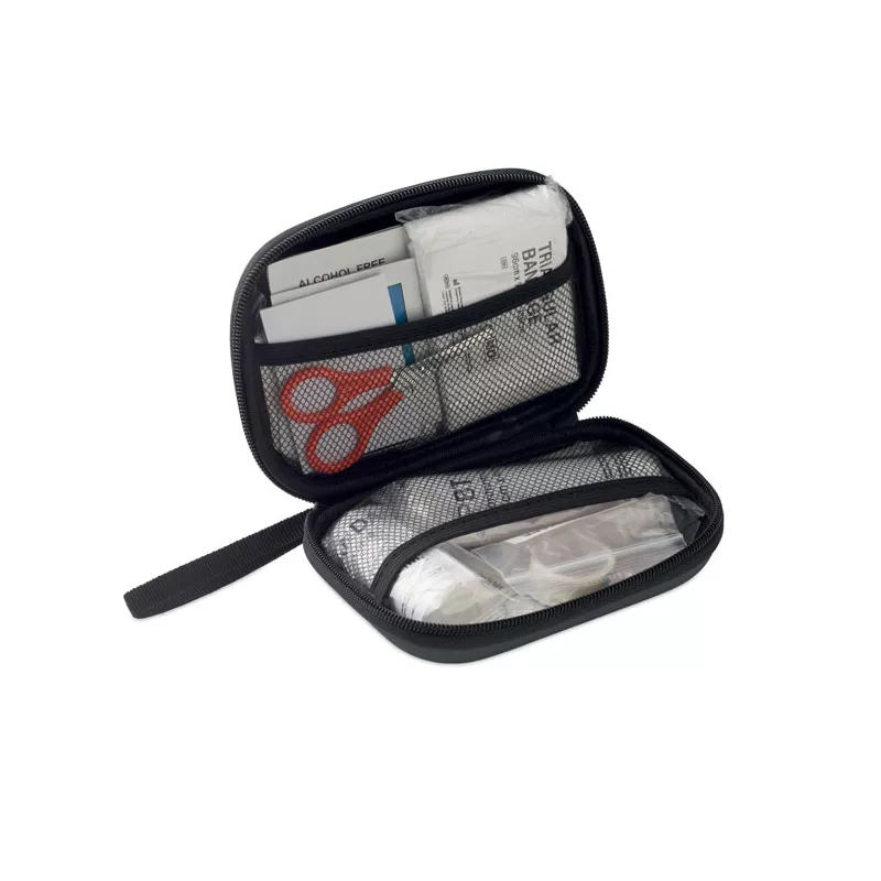 Apteczka pierwszej pomocy w twardym etui z PU CARETWO - Czarny (MO2818-03)
