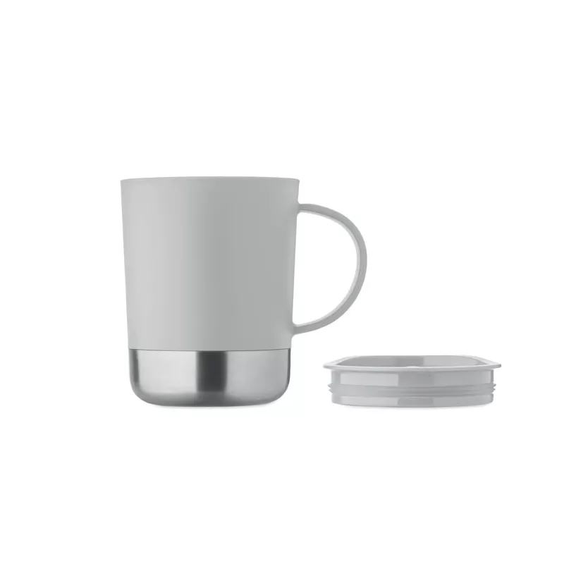 Kubek z PP z przesuwaną pokrywką 300 ml BEAKER - Szary (MO2772-07)