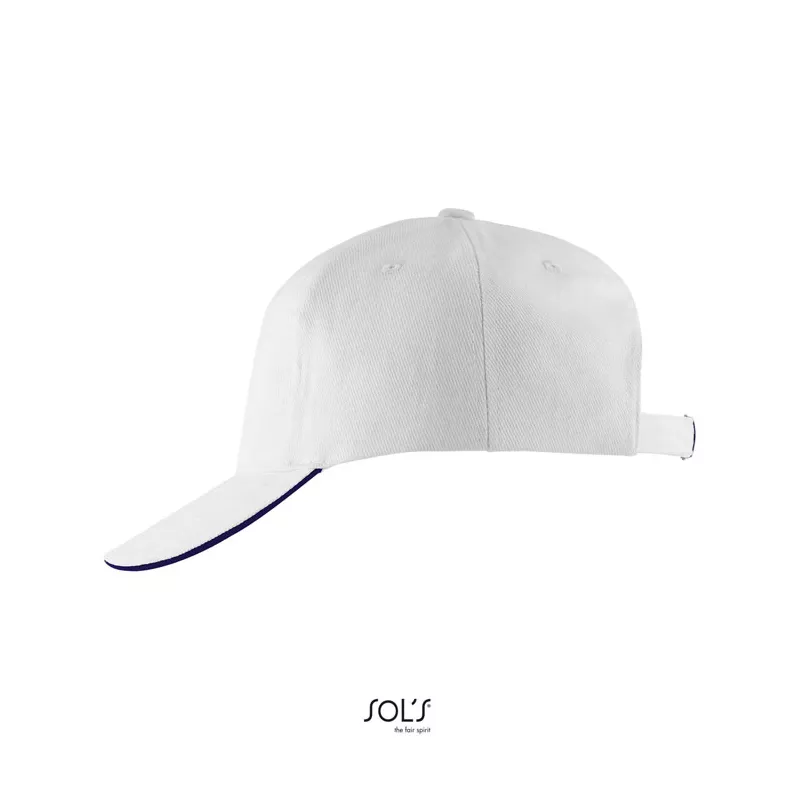 Czapka z daszkiem 5-panelowa 260 g/m² Sol's LONG BEACH - White/French Navy (S00594-FV)