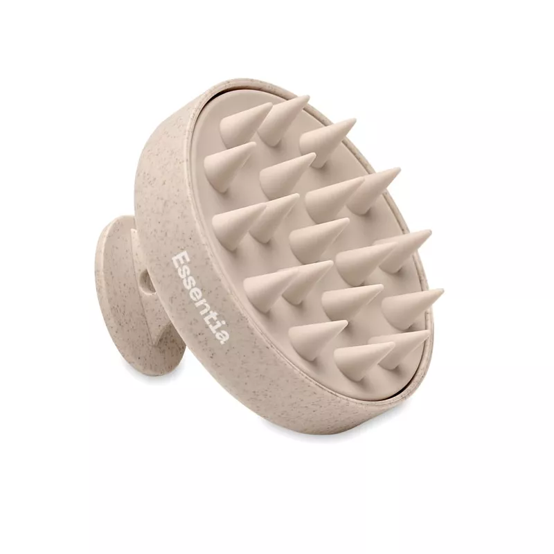 Szczotka do masażu głowy z silikonowym włosiem MASSAGE - Bezowy (MO3164-13)