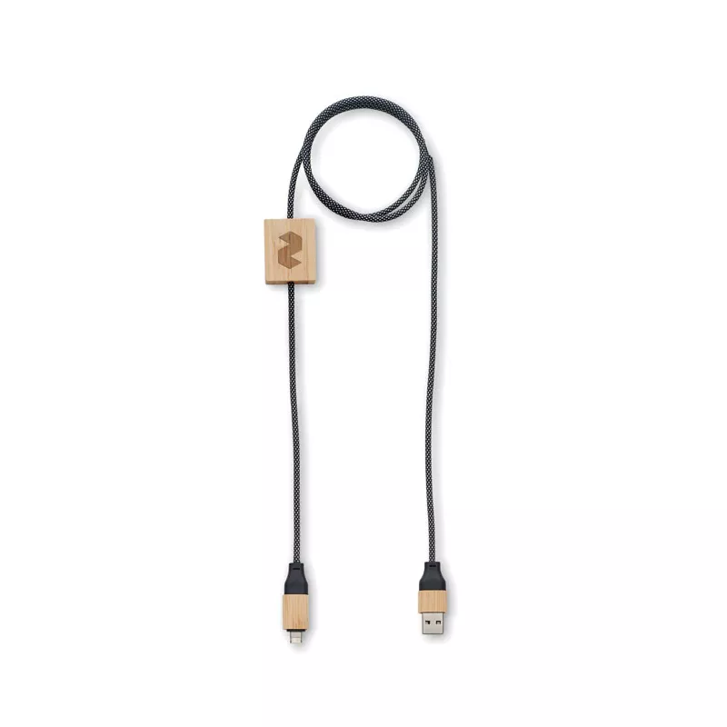 Kabel do ładowania 60W z bambusowymi detalami CABOO - Drewna (MO2520-40)
