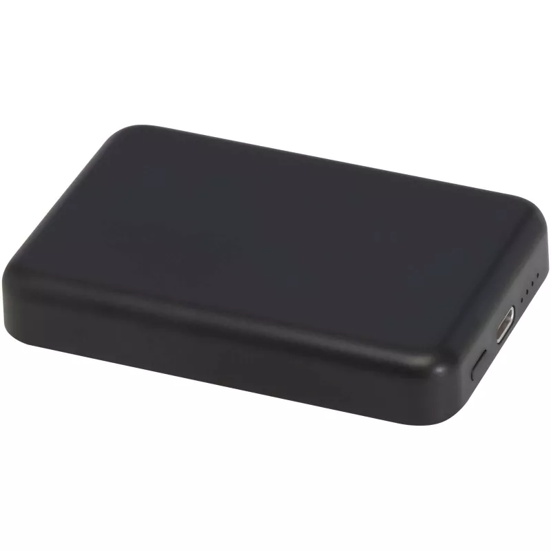 Acrab magnetyczny bezprzewodowy powerbank o pojemności 5000 mAh i mocy 15 W z technologią PD 20 W — wykonany z tworzyw sztycznych pochodzących z recyklingu. - Czarny (12444190)