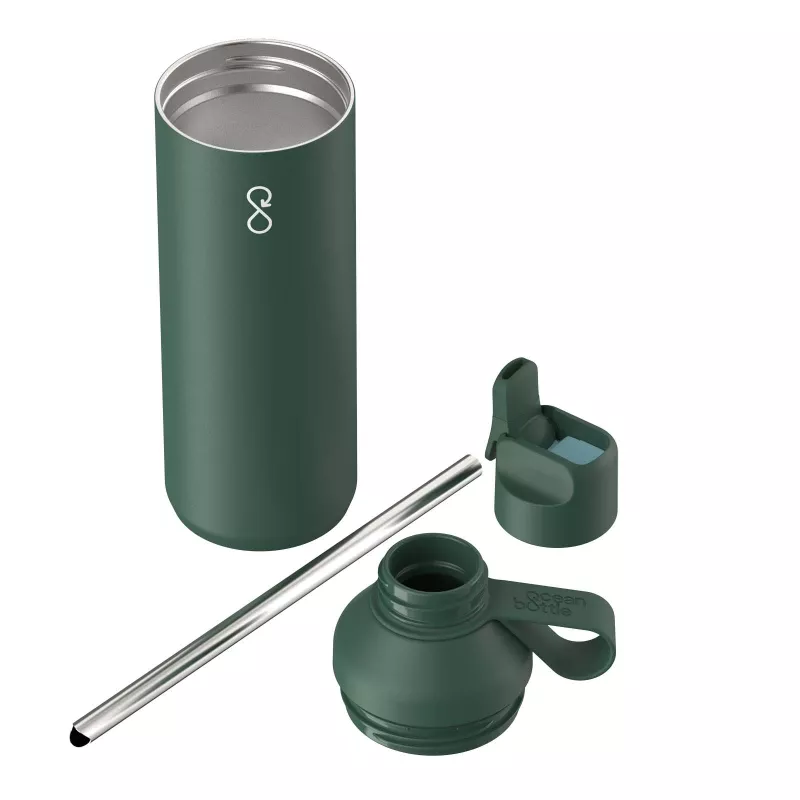 Bidon Ocean Bottle Peak GO 710 ml z recyklingowanej stali nierdzewnej - Leśny zielony (10094064)
