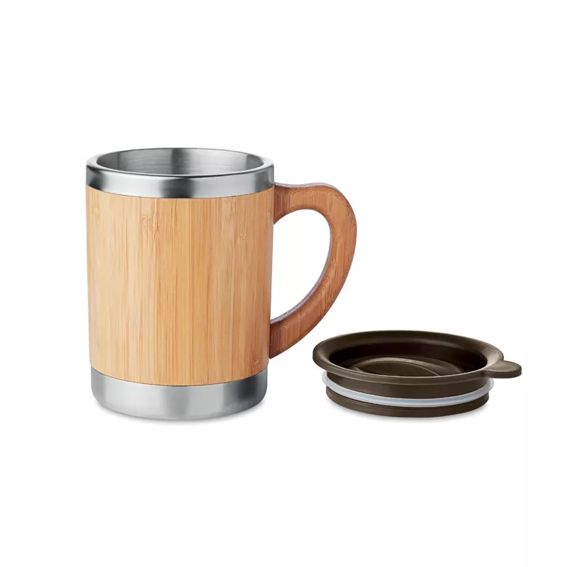 Kubek termiczny w bambusowej obudowie 300 ml MOKKA - Drewna (MO9689-40)