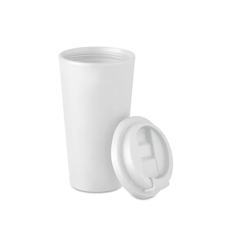 Kubek dwuścienny z PP 450 ml TUESDAY - Bialy (MO6244-06)