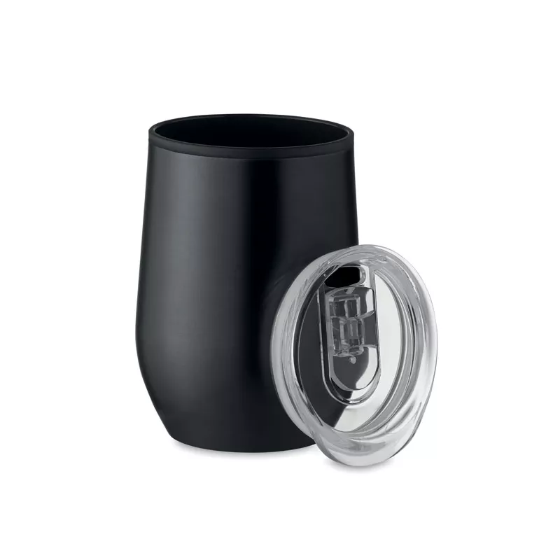 Kubek termiczny stalowy z pokrywką 350 ml CHIN CHAN - Czarny (MO6700-03)