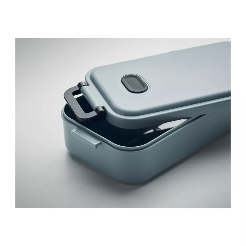 Lunchbox z PP z zaworem i klamrami 800 ml INDUS - Szary (MO6855-07)