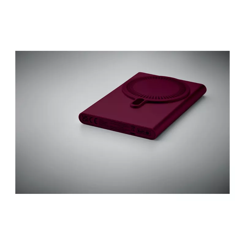 Powerbank magnetyczny 5000 mAh 15W z aluminium PAWTT - Burgund (MO2442-02)